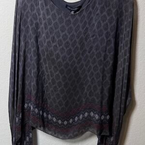 Saks Fifth Avenue Navy Printed Poncho Blouse size XL NEW